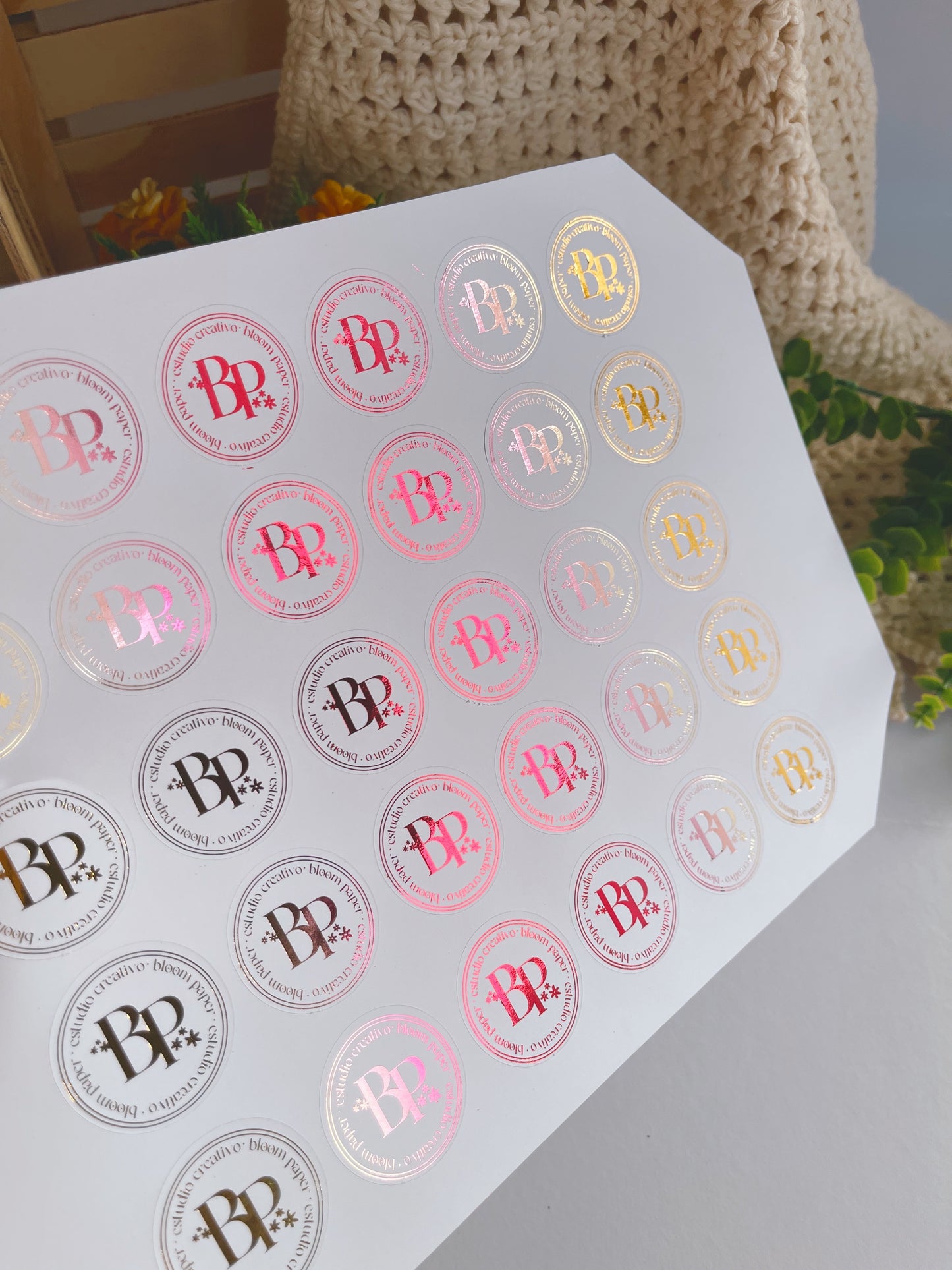 Lámina de stickers con foil