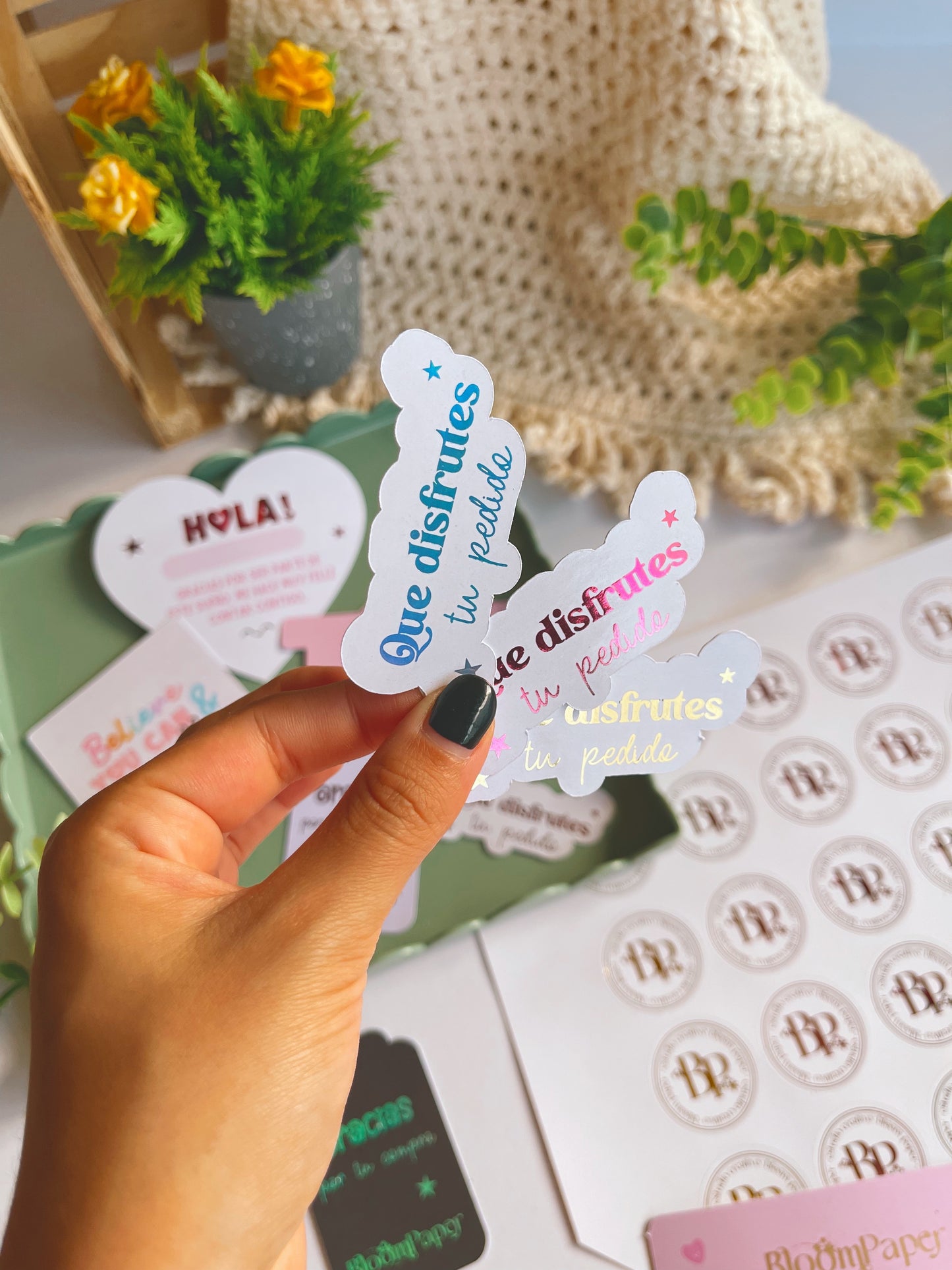 Lámina de stickers con foil