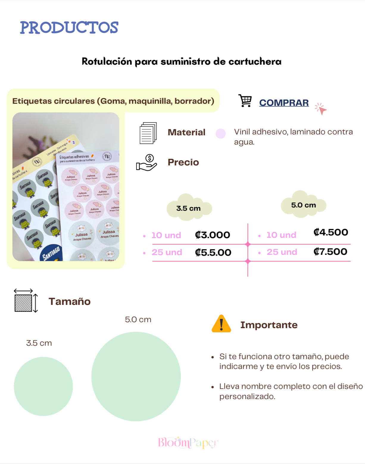Etiquetas circulares