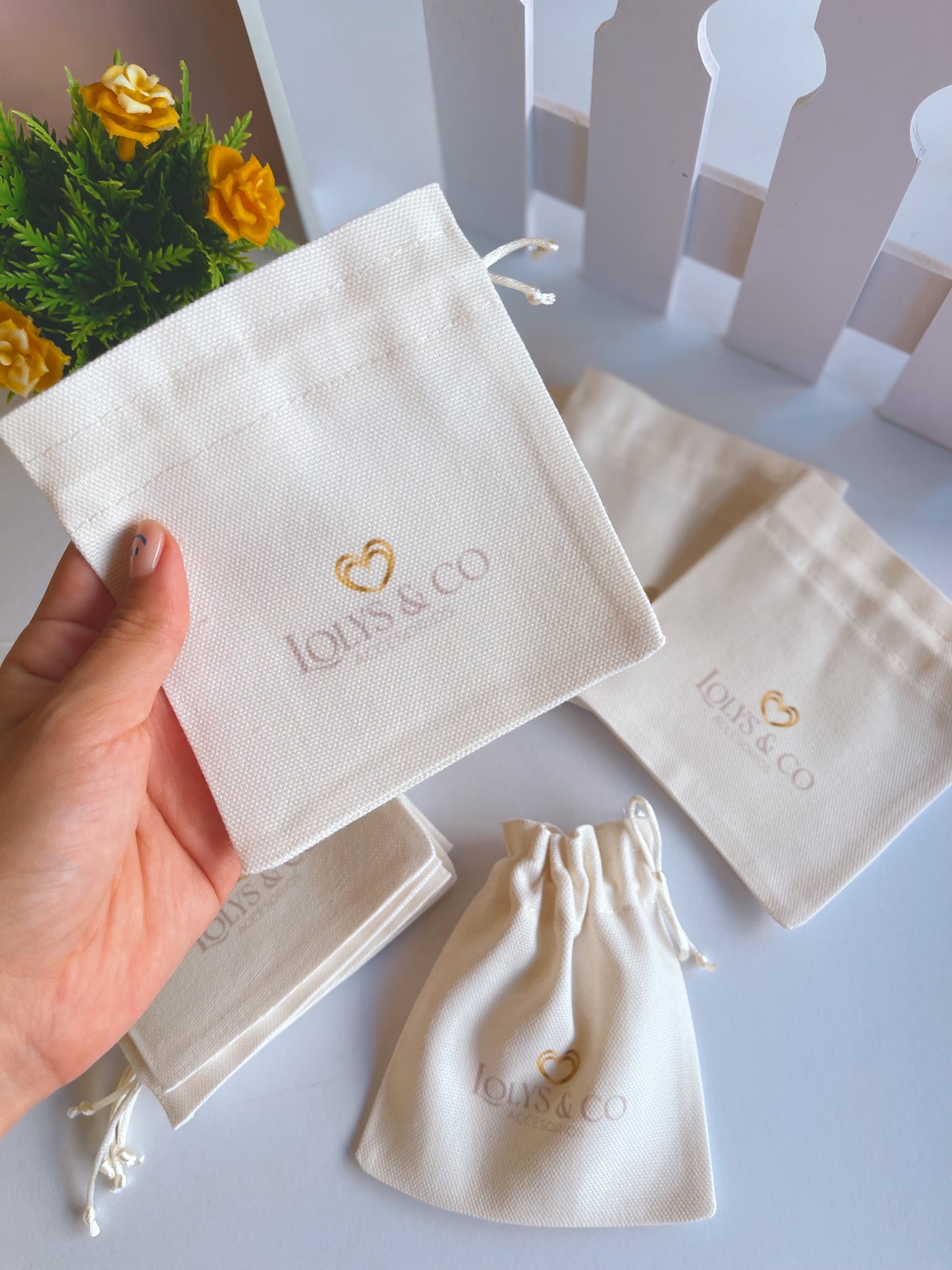 Bolsas de tela tipo saquito (medianas)