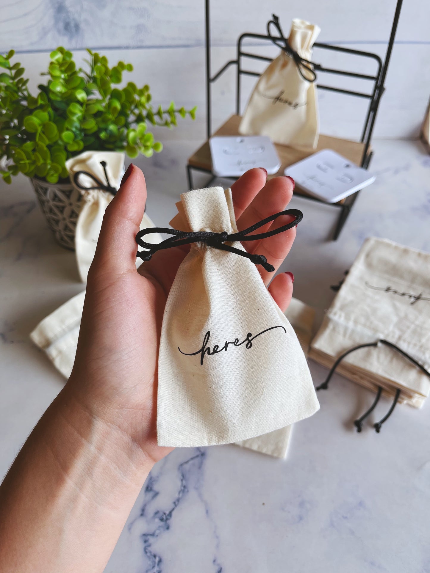 Bolsas de tela tipo saquito (pequeñas)